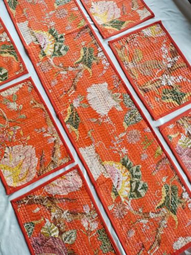 Cotton Printed Kantha Runner Sets Standard