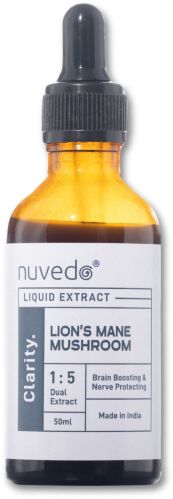 GMO Lions Mane Mushroom Liquid Extract, Color : Brown, Grey