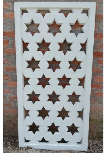 2.2 Inch Rectangular White Grc Jali, Weight : 21 Kg For Facades, Partitions