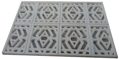 2 Inch Rectangular White Grc Jali, Weight : 29.5 Kg For Facades, Partitions