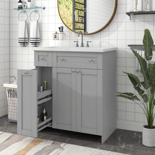 Polished Plain Bathroom Vanity, Color : Grey