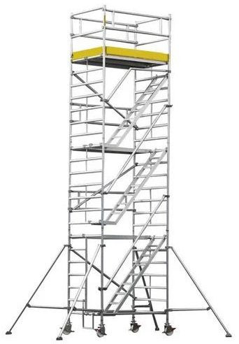Polished Aluminium Mobile Scaffolding Tower, Color : Grey For Construction, Industrial