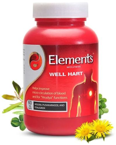 Elements Wellness Well Hart Capsules, Packaging Type : Bottle