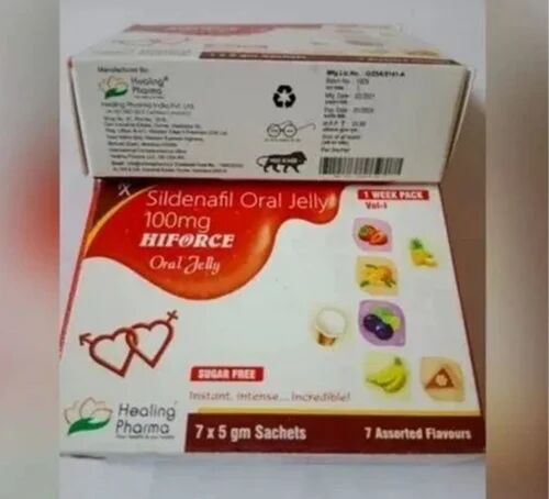 Hiforce 100mg Sildenafil Citrate Oral Jelly, Packaging Type : Pouch