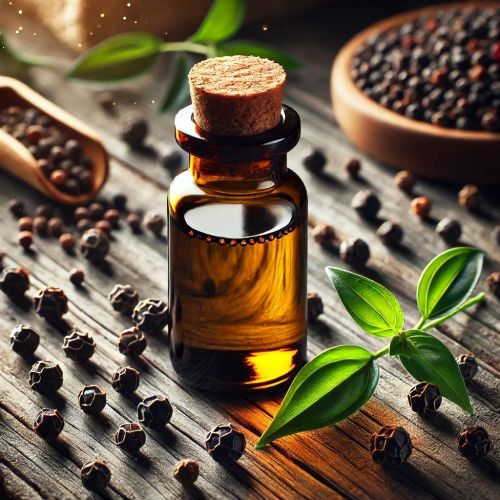 Natural Black Pepper Essential Oil, Form : Liquid, Packaging Type : Glass Bottle For Aromatherapy, Massage Blends