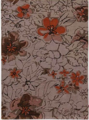 Flower Hand Tufted Viscose Carpet 5.0 X 8.0, Speciality : Attractive Designs