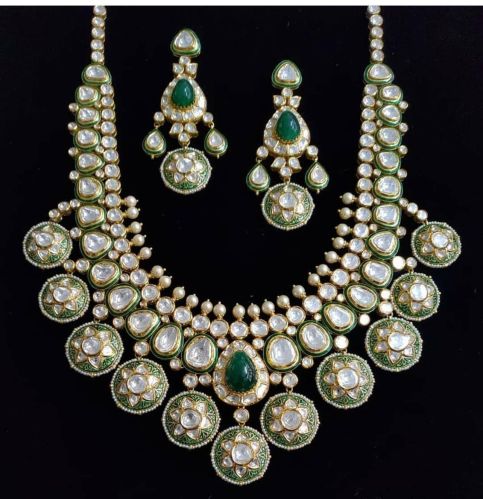 GOLD KUNDAN JADAU JEWELLERY Wedding, Main Stone : MASSONITE