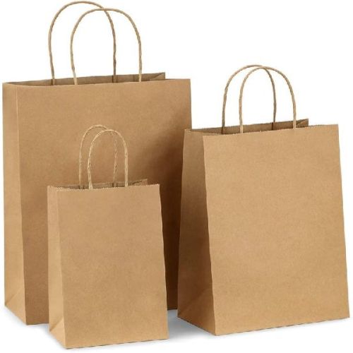 Plain Paper Bag, Color : Brown, Technics : Machine Made For Shopping Use