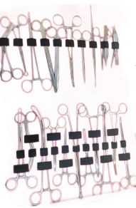 Polished Stainless Steel & Titanium Surgical Instrument Set, Color : Silver, Variety : Single Edge