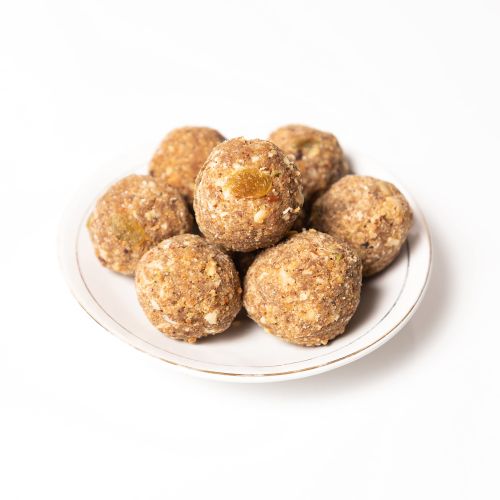 Handmade Gond Mewa Laddu, Color : Brown, Taste : Sweet