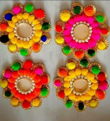 Polished Brass t light candle holder, Brand Name : Divine Delight