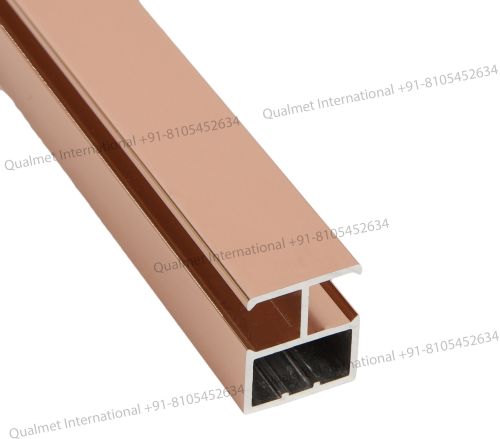 Interior Aluminum Glass Divider Profile- Rose Gold, Length : 3 Metres