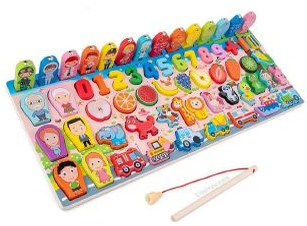 Wooden Fishing & Matching Fun Set For Playing