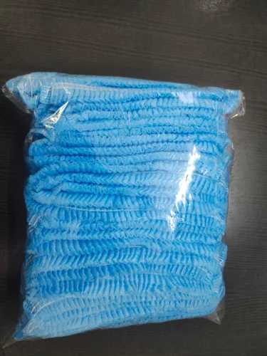 RUDRA Non Woven Plain Blue Disposable Bouffant Cap 24