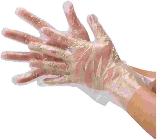 Transparent Disposable Plastic Hand Gloves 11inch, Gender : Unisex For Food Service