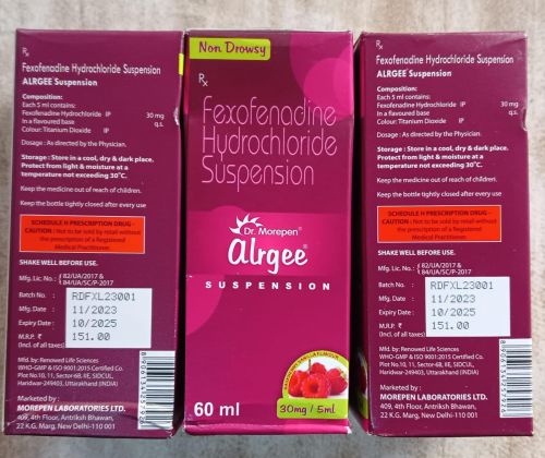 Allegra Fexofenadine Hydrochloride Suspension Syrup, Form : Liquid, Packaging Size : 60 Ml
