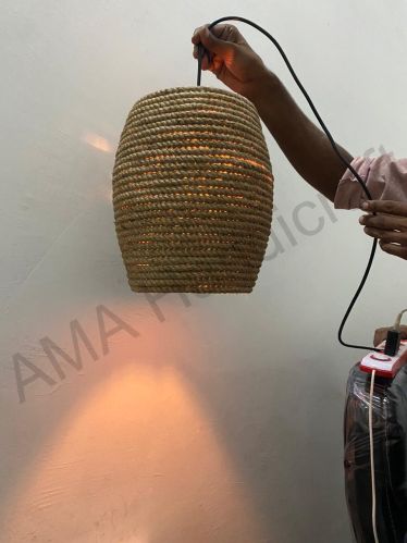 Metal Jute Hanging Lamp, Color : Natural