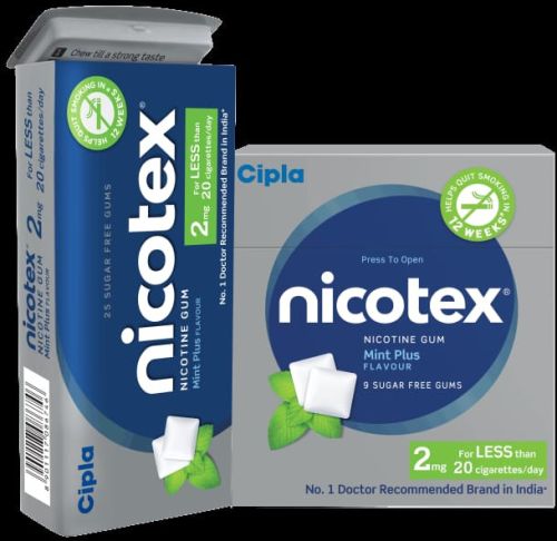 Nicotex Sugar Free Mint Plus Chewing, Packaging Type : Box