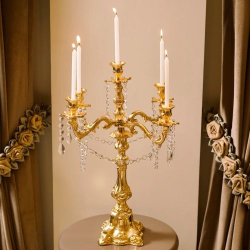 Polished Brass Candle Holder, Color : Golden, Mounting Type : Tabletop For Decoration