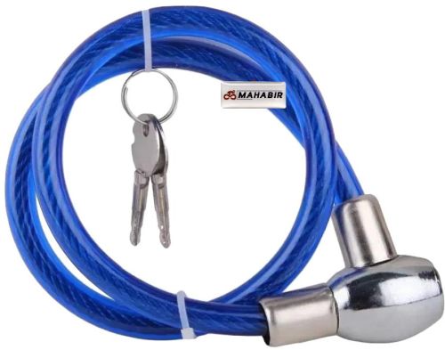 Mahabir Industries Metal Cable Lock, Color : Blue