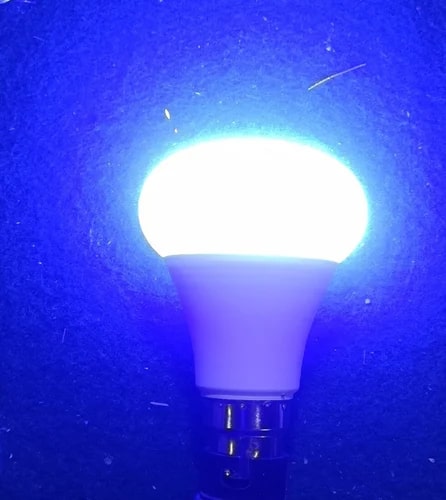 ABS Plastic Blue Color LED Bulb, Shape : Round