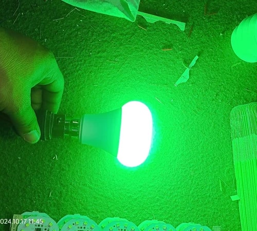 Aluminum Green Color LED Bulb, Shape : Round