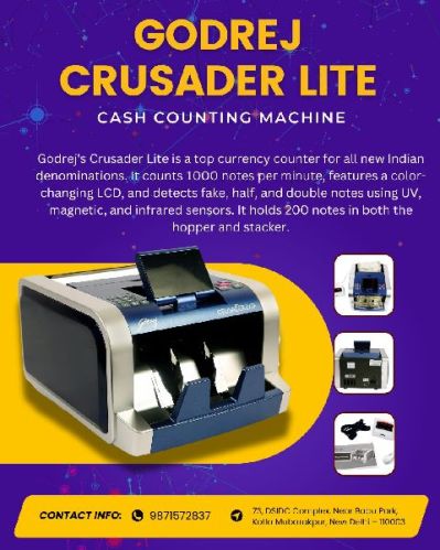 Godrej Crusader Lite Note Counting Machine, Certification : Iso 9001:2008, Weight : 20-30kg