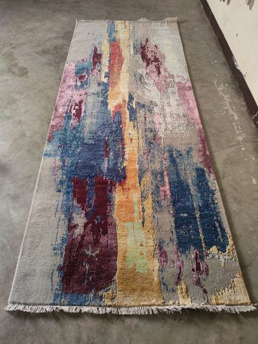 Silk wool rugs, Color : mix