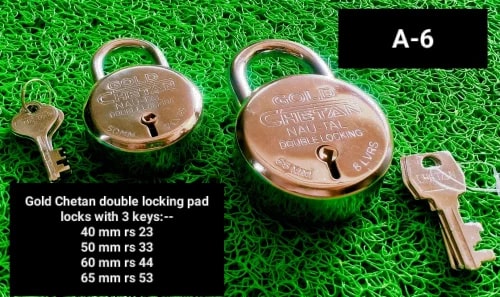 Polished Iron Chetan A-6 Padlock, Color : Grey For Door