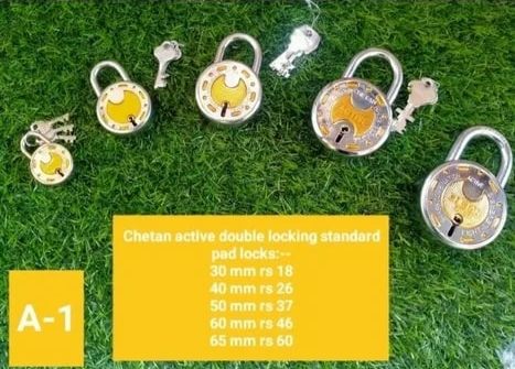 Polished Iron Chetan Active Padlock For Door