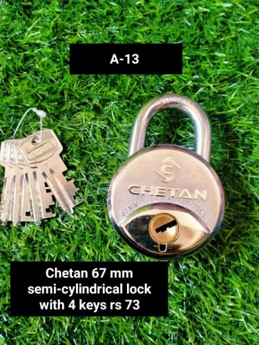 Iron Polished Chetan Cylindrical Padlock, Color : Grey For Door