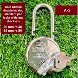 Polished Iron Chetan Long Shackle Padlock, Color : Grey For Door