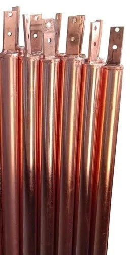 Polished Copper Bonded Earthing Electrodes, Thickness : 7-10mm, Length : 500-750mm, Weight : 100-200gm