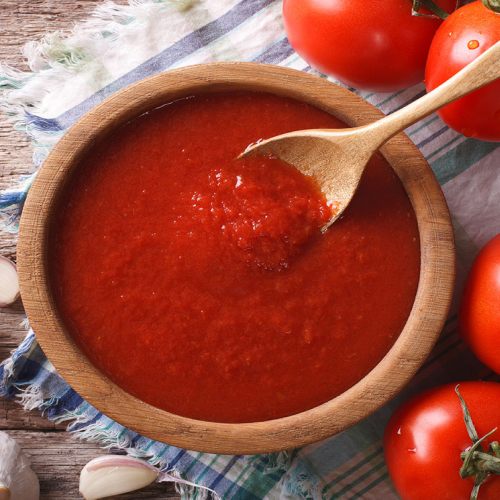 Tomato Sauce, Form : Paste, Certification : FSSAI Certified, Freezing Process : Cold Storage