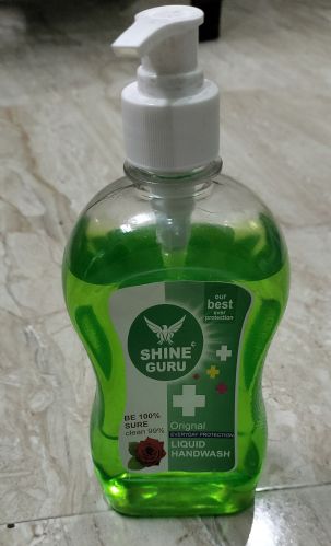 Shine Guru Green Liquid Hand Wash, Packaging Type : Pump Bottle