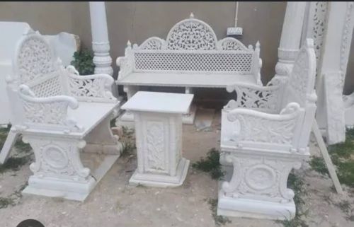 Polished White Marble Stone Sofa Set for Home
