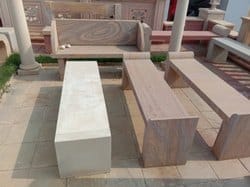 Polished Sandstone Sand Stone Bench, Shape : Rectangular For Sitting, Railway Station