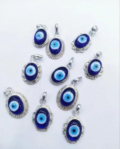 Polished Evil Eye Gemstone Pendant, Color : Blue 0-15mm, Packaging Type : Plastic Box