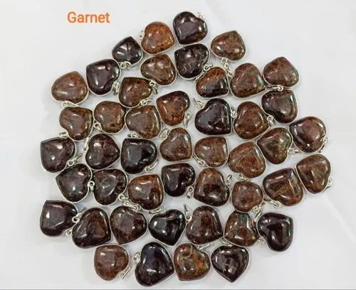 Heart Shaped Garnet Stone Pendant 0-15mm, 5mm 99%, Packaging Type : Plastic Box