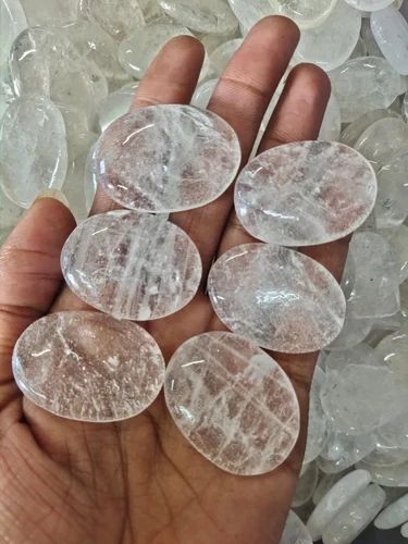 Oval Shaped Worry Stone, Color : Transparent For Healing Purpose