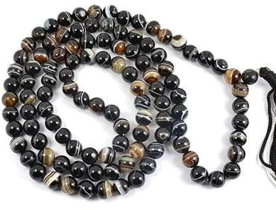 Sulemani Hakik Agate Bead Mala 8mm, Packaging Type : Paper Box