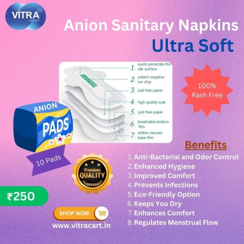 Anion Sanitary Napkin, Shape : Winged, Wingless