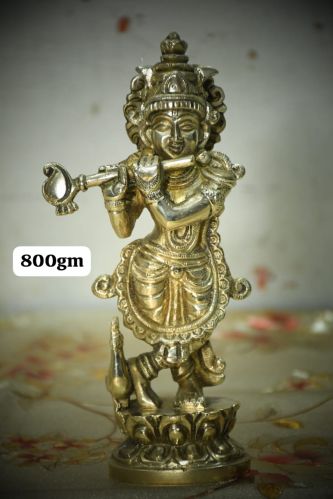 Brass Lord Krishna Statue for Office, Home