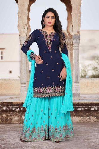 Punjabi Suits, Sleeve Style : Full, Packaging Type : Blue