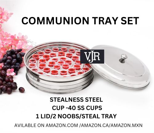 Communion Tray Set Pack-1 , Stainless Steel