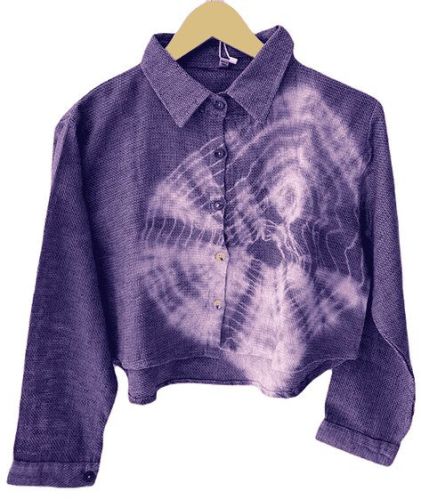 Cotton Crop Knitting Shirt, Color : Purple, Gender : Female