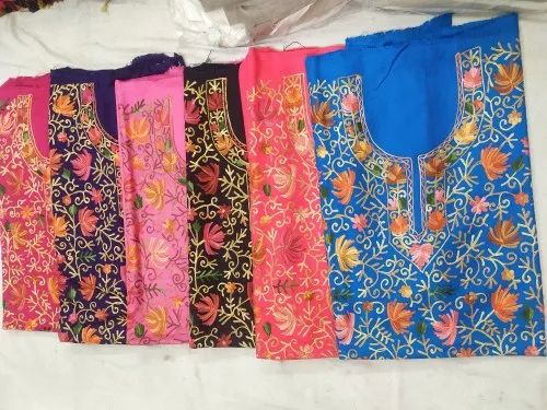 Fully Jaal Embroidered Kashmiri Jaal Suit, Suit Length : 4.5 Metre