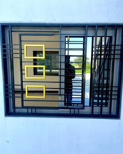 Iron Window Grill, Color : Black