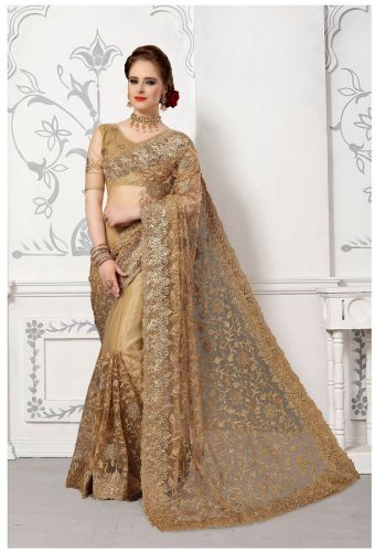 Designer Net Saree, Color : Multicolor Party Wear, Technics : Machine Made