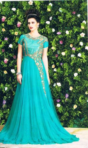 Embroidered Ladies Party Wear Gown Xl
